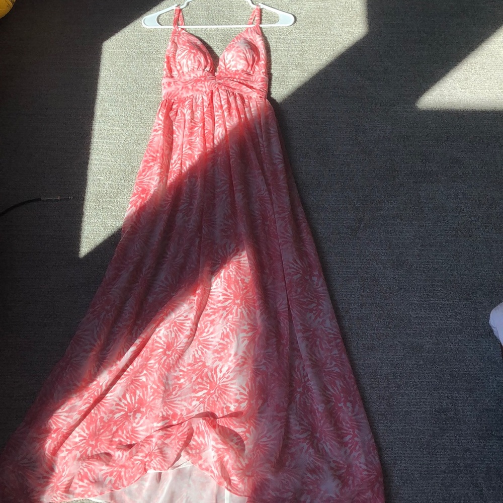 Pink maxi evening dress